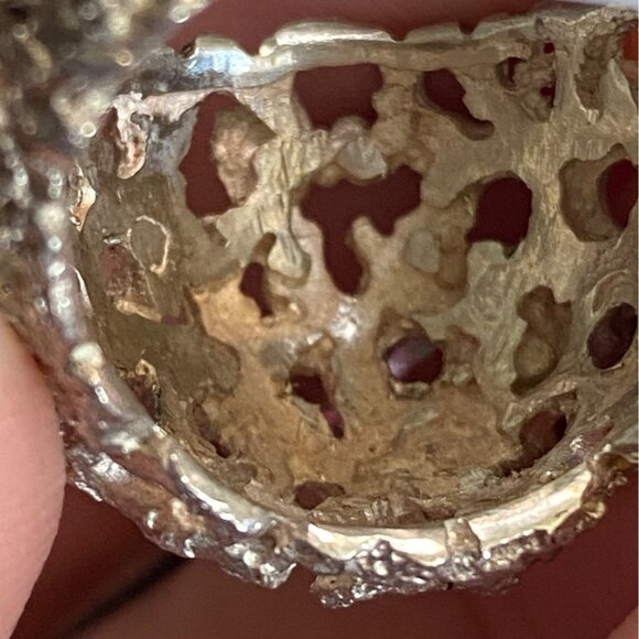 Ring Size 8 Brutalist Design Dome Sterling Silver 925 Women - Picture 8 of 11